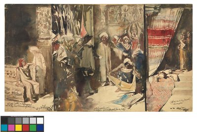 Tríptico indiano de grandes dimensões de Jan Toorop