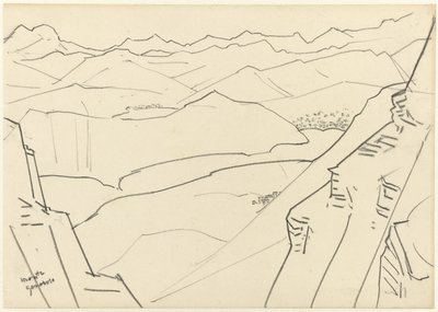 Esboço de uma paisagem montanhosa Monte Generoso de Jan Toorop