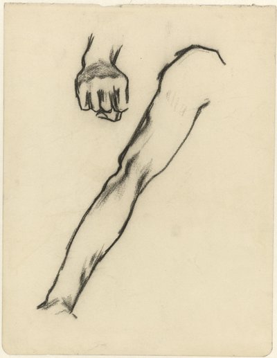 Folha de estudo com braço e mão de Jan Toorop