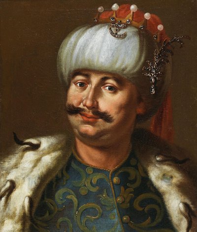 João III Sobieski, rei da Polônia, vestido como um sultão otomano. de Jan Tricius
