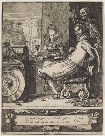 A morte surpreende um casal, c.1618-20 (gravura e água-forte) de Jan Van de II Velde