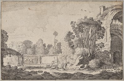 Paisagens, parte III: Ruínas Romanas em Ambiente Arborizado de Jan Van de Velde