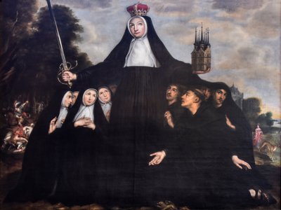 Jan Verhoeven (ativo 1642-1676 ) Santa Begga como padroeira das beguinas e dos mendigos Igreja de Beguinage Mechelen 19-08-2023 de Jan Verhoeven