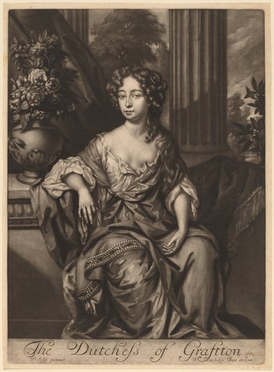 A Duquesa de Grafton de Jan Verkolje I after Sir Peter Lely
