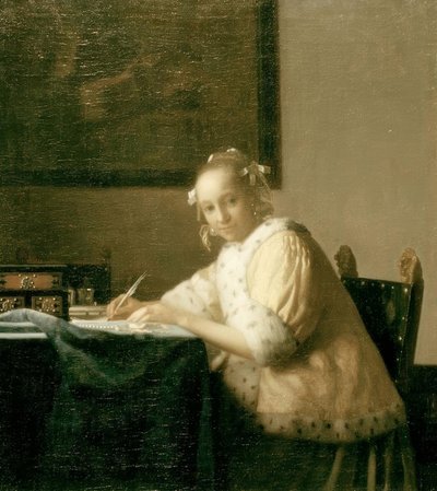 Escritor de cartas em amarelo de Jan Vermeer van Delft
