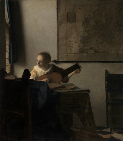 Jovem mulher com alaúde, ca. 1662-63. de Jan Vermeer van Delft