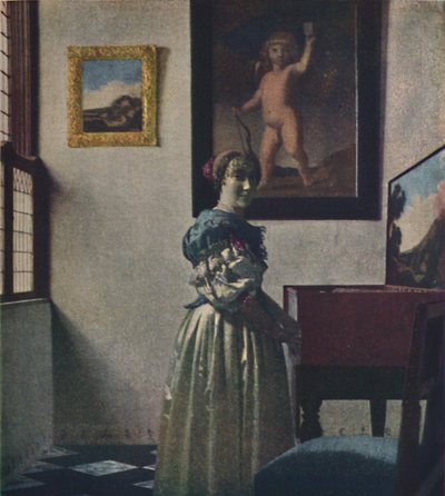 Uma senhora de pé nas virgens, c1670-1672, c1950. de Jan Vermeer van Delft
