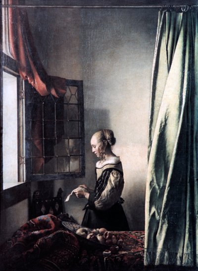 Menina lendo uma carta em uma janela aberta, c1657 de Jan Vermeer van Delft