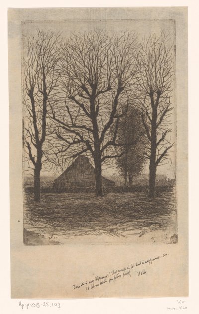 Fazenda entre árvores altas, Ewijkshoeve de Jan Veth (signed by artist)