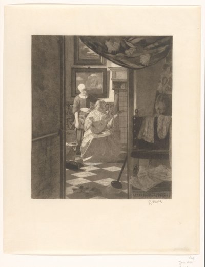 A Carta de Amor (título original) de Jan Veth (signed by artist)