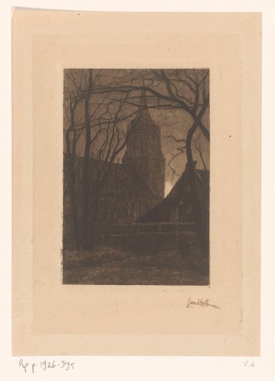 Igreja em Laren de Jan Veth (signed by artist)