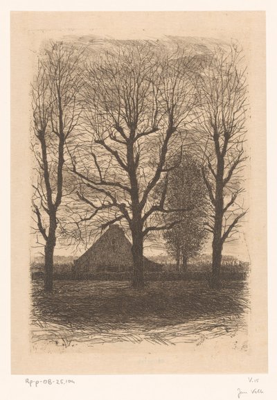 Casa agrícola entre árvores altas, Ewijkshoeve de Jan Veth