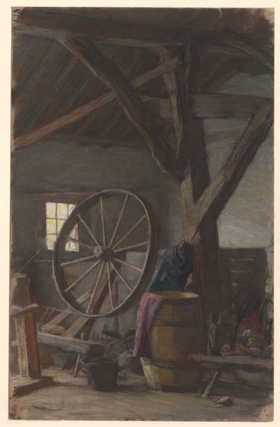 Interior de celeiro agrícola de Jan Veth