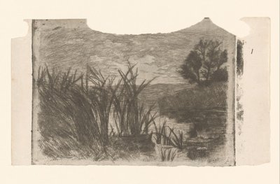 Paisagem com água, juncos e barco a remo de Jan Veth