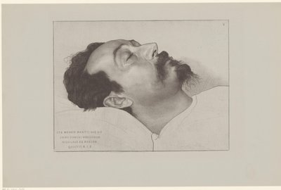 Nicolaas de Roever no seu leito de morte
Ita mensis martii die XII anno domini MDCCCXCIII Nicolaus de Roever quievit R.I.P. (título sobre o objecto) de Jan Veth