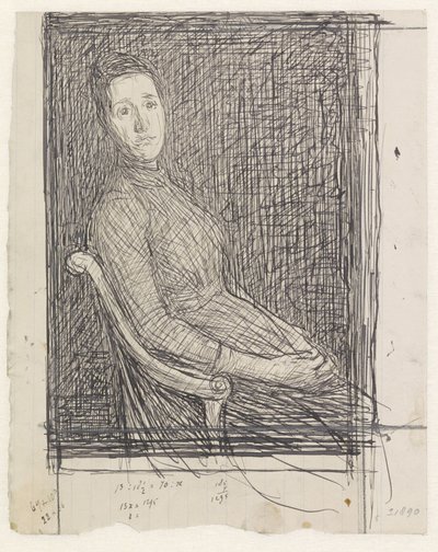 Retrato de Anna Dorothea Veth-Dirks, sentada à direita de Jan Veth