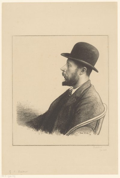 Retrato de George Hendrik Breitner Contemporâneos famosos (título da série) de Jan Veth