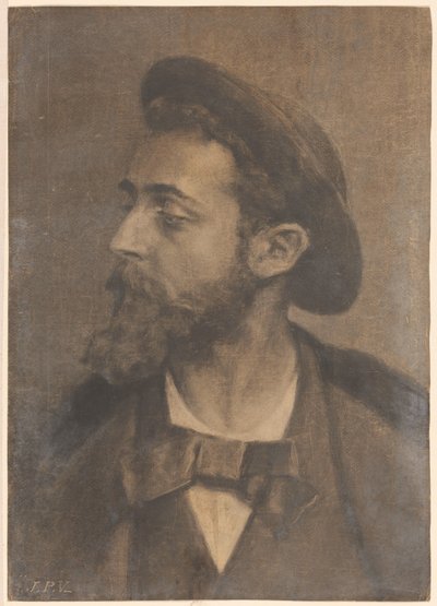 Retrato de um homem com barba e chapéu, à esquerda de Jan Veth
