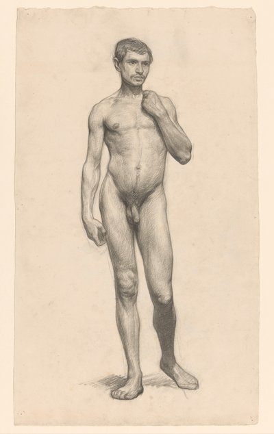 Nu masculino de pé, visto de frente de Jan Veth