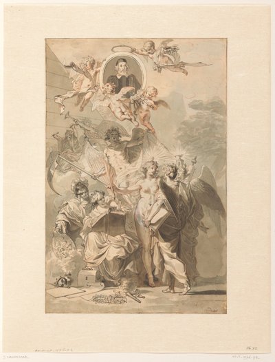 Design do frontispício para Edward Simson, Chronicon Catholicon de Jan Wandelaar