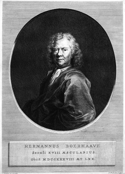 Herman Boerhaave, gravado por Jacobus Houbraken de Jan Wandelaar