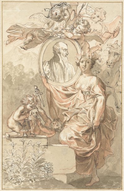 Design para a página de título de Arcadia de Sannisarius de Jan Wandelaar