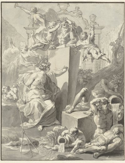 Design para a página de rosto por W. van der Hoeven, Westermeer, 1721 de Jan Wandelaar