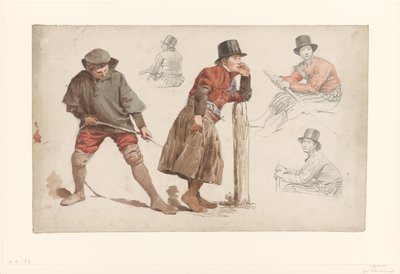 Estudos de figuras de Jan Weissenbruch