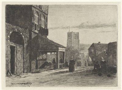 Vista da Igreja de São Martinho em Woudrichem de Jan Weissenbruch