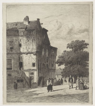 Vista de uma rua em Amsterdã de Jan Weissenbruch