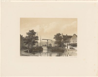 Vista do canal com ponte levadiça de Jan Weissenbruch