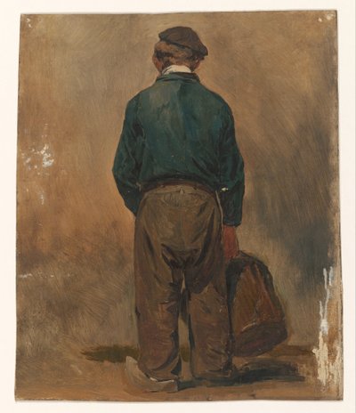 Pescador com um cesto, visto por trás de Jan Weissenbruch