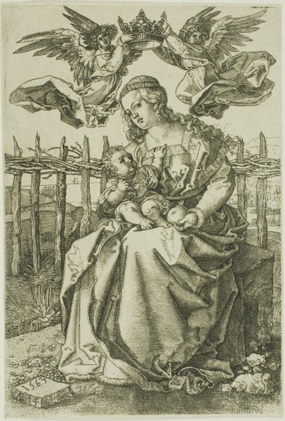 Madonna coroada por dois anjos de Jan Wierix