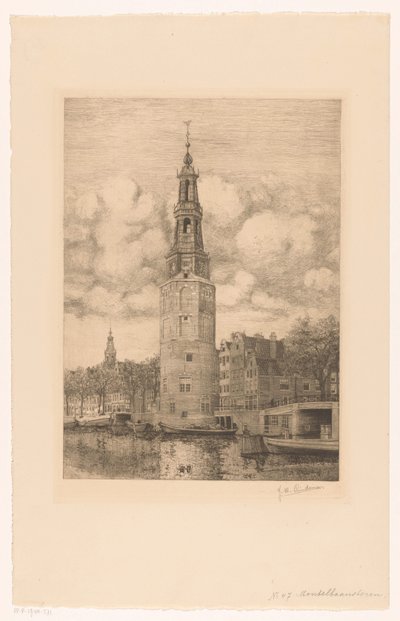 Torre de Montelbaan (título sobre o objecto) de Jan Willem Lindeman (signed by artist)