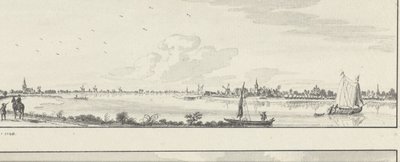 Vista sobre o Lek nas aldeias Lopik, Jaarsveld, Tienhoven, Ameide e a Herlaer House de Jan de Beijer
