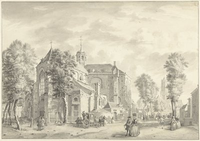 Pieterskerk em Utrecht com o Dom no fundo de Jan de Beijer
