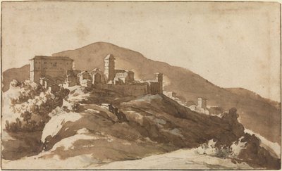 Uma vista de Savelli perto de Albano de Jan de Bisschop