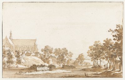 Vista do St. Laurenskerk em Alkmaar de Jan de Bisschop