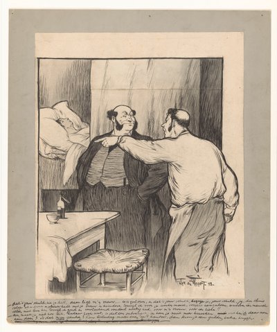 Proprietário de fábrica com esposa falecida de um trabalhador de Jan de Waardt (signed by artist)