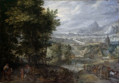 Uma paisagem arborizada de Jan the Elder Brueghel
