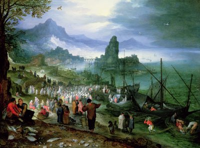 Pregação de Cristo no Mar da Galileia de Jan the Elder Brueghel