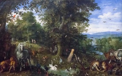 Paraíso terrestre com o pecado original de Jan the Elder Brueghel
