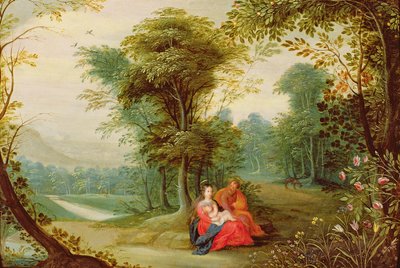 O resto da fuga para o Egito de Jan the Elder Brueghel