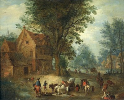 Cena da Aldeia, c.1640-60 (óleo sobre cobre) de Jan the Elder Brueghel