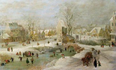 Cena de inverno na Holanda de Jan the Elder Brueghel