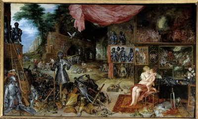 toca-lhe. Alegoria dos cinco sentidos Pintura de Jan I Brueghel Dit De Velours (1568-1625) Ec. Flam de Jan the Elder Brueghel