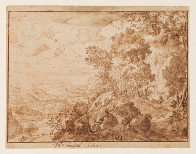 Paisagem de colina, 1619 de Jan Brueghel the Younger