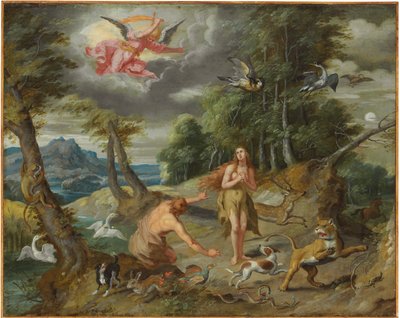 A expulsão do paraíso, da história de Adão e Eva de Jan Brueghel the Younger