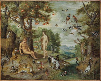 A Tentação de Adão, da História de Adão e Eva de Jan Brueghel the Younger