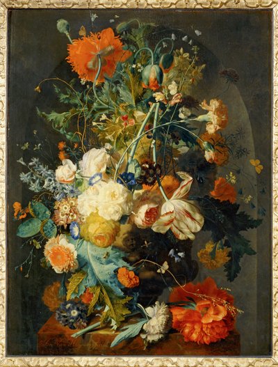 Vaso de flores num nicho ... de Jan van (follower of) Huysum